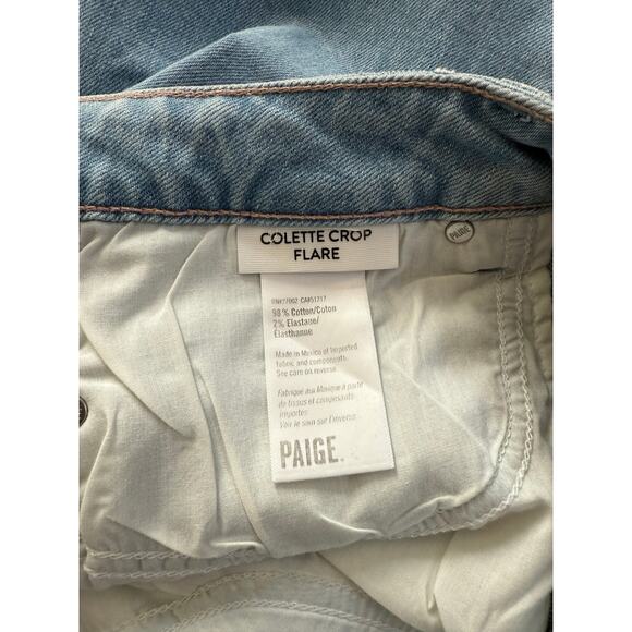 New Paige Jeans Women's 32 Colette Crop Flare in Folklore Light Wash - Picture 5 of 7
